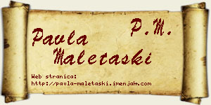 Pavla Maletaški vizit kartica